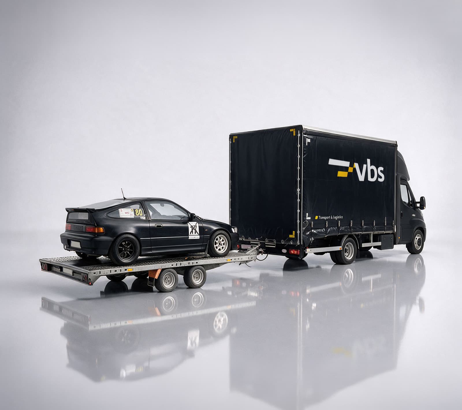 Autotransporter z przyczepą